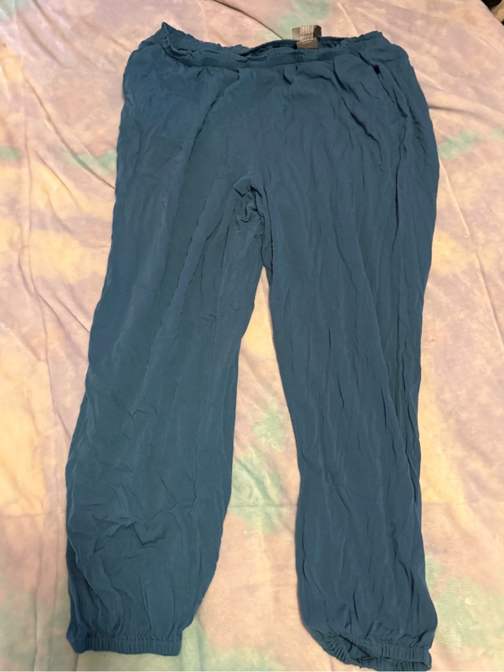 torrid Teal Elastic-Cuff Cropped Pull-On Pants 2x Tall
